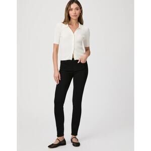 PAIGE Verdugo Ankle Skinny Jean In Black Shadow Size 26.